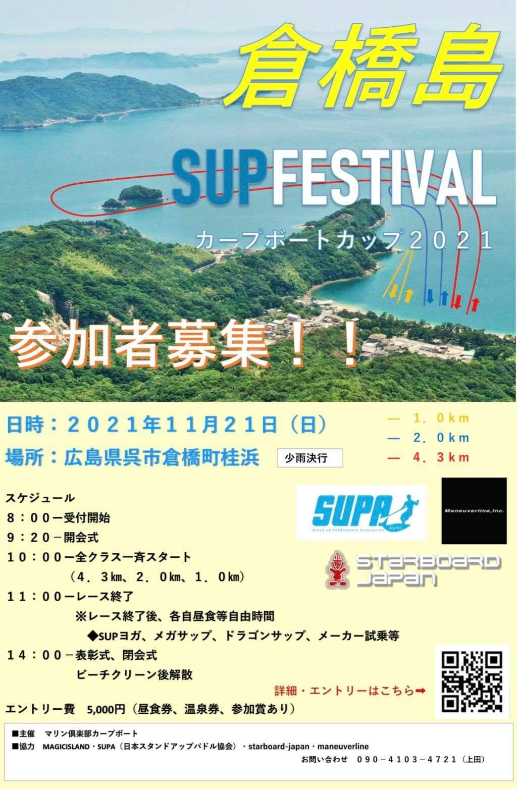 11 21 倉橋島 Sup Festival カープボートカップ21 開催 スポワンkure